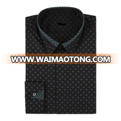 Men's Slim-Fit Black Regent Spot Print Shirt