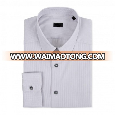 Men's Slim-Fit Navy Dress Stripe Contrast Cuff Shirt